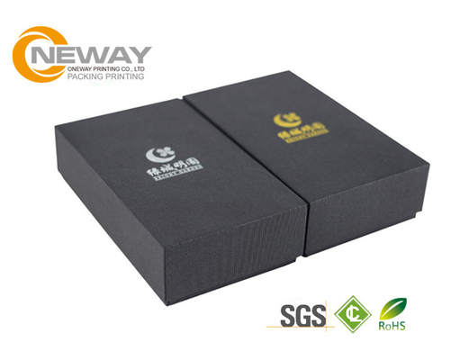 Black Collapsible Cardboard Boxes , Customized Size Gift Boxes With Logo