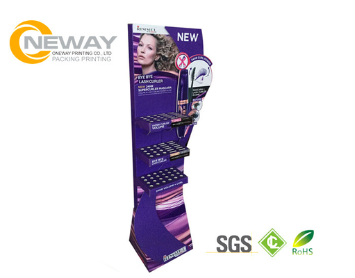 Cardboard Display Stands , Popular Custom Corrugated Floor Displays CMYK Full Color Offset Printing