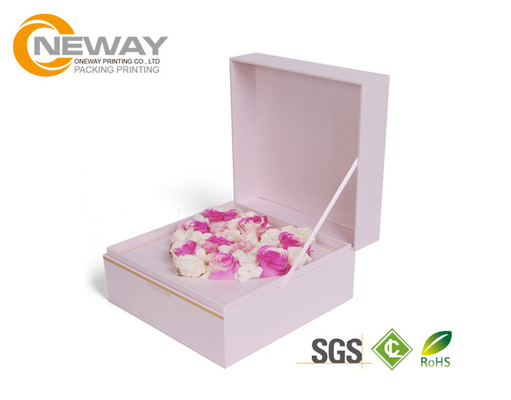 Flower Gift Box , Luxury Custom Square Gift Flower Paper boxes with Square Lids