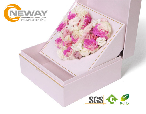 Flower Gift Box , Luxury Custom Square Gift Flower Paper boxes with Square Lids