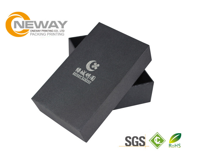Black Collapsible Cardboard Boxes , Customized Size Gift Boxes With Logo