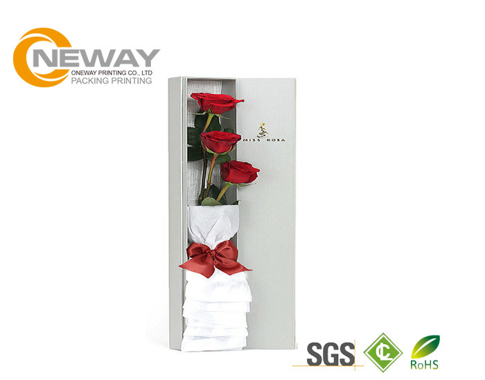Luxury Custom Square White Flower Paper Box With Elegant Lid