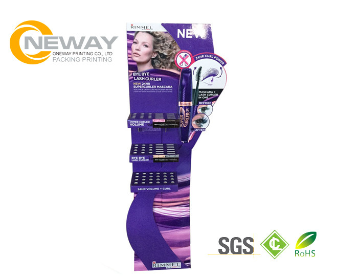 Cardboard Display Stands , Popular Custom Corrugated Floor Displays CMYK Full Color Offset Printing