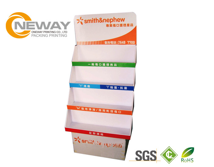 Custom Printed Food Cardboard Display Stands / Corrugated Floor Display
